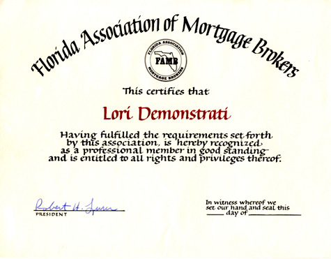certificate with arched lettering
